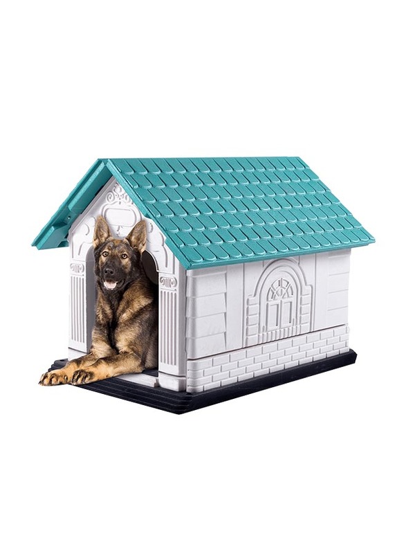 M-Pets Loft Dog House, Blue/White