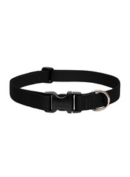 Lupine 1-inch Wide Adjustable Dog Collar, 12-20-inch, Black