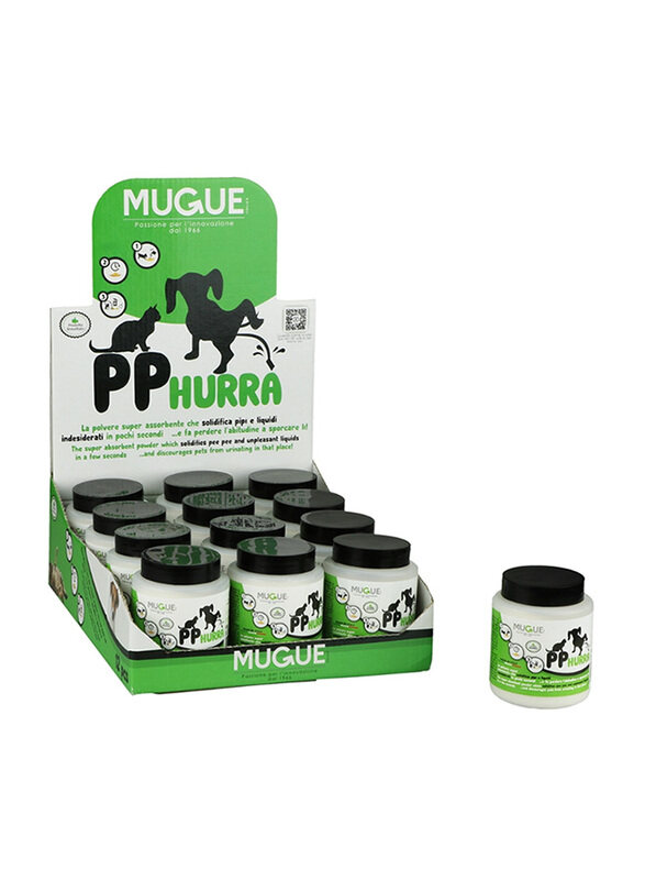 

Mugue PP Hurra Pee Absorbent Powder for Pets, 100gm, White/Green