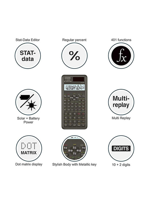 Casio 2nd Generation Scientific Calculator, FX-991MS, Black