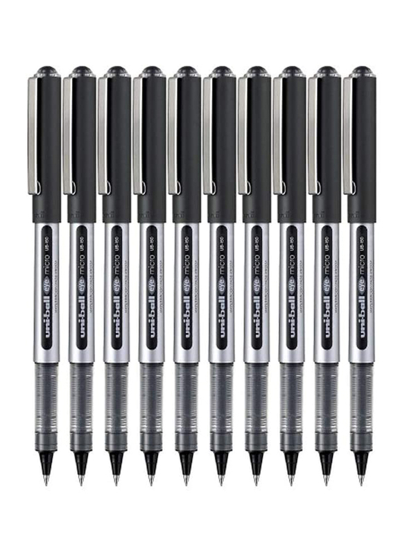 يوني بول مجموعة أقلام مايكرو آي من 10 قطع، 0.5 مم، MI-UB150-BK-10P، أسود