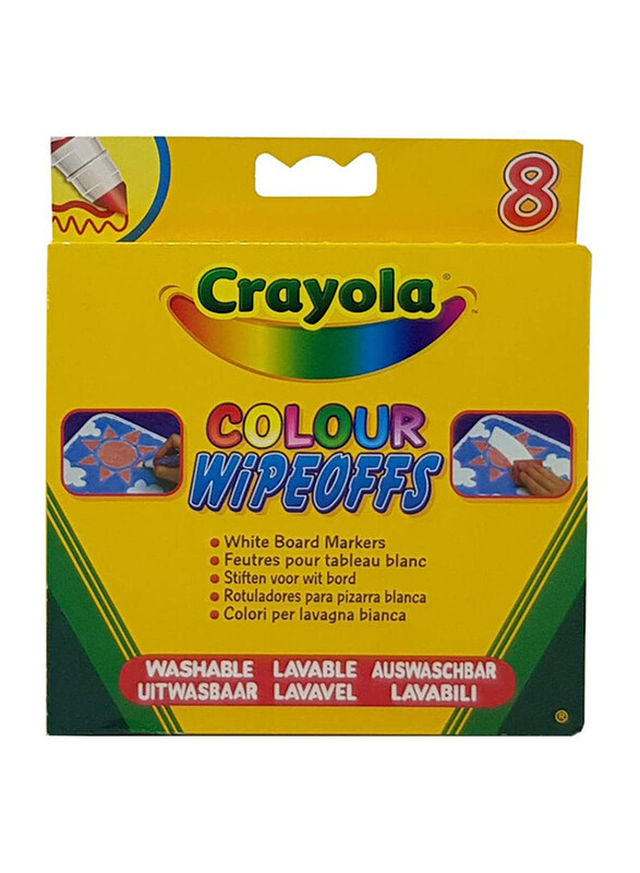 

Crayola Color Wipeoffs Whiteboard Markers Set, CY38223, 8 Pieces, Multicolor