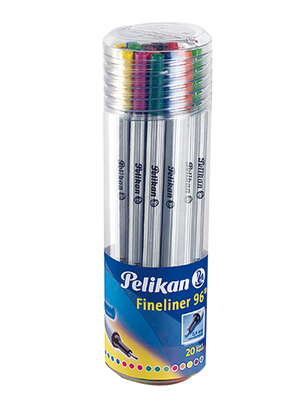 Pelikan 96 Fineliner Pen Set, 20 Pieces, Multicolor