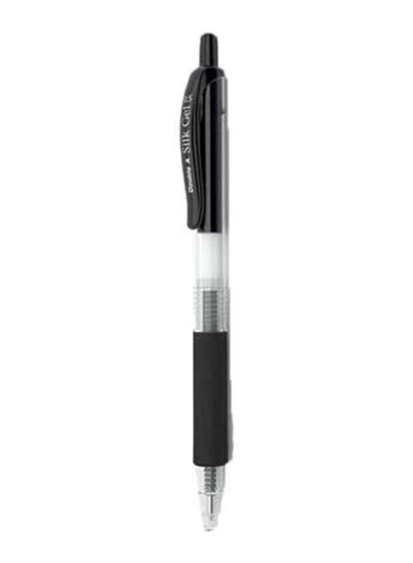 

Double A 12-Piece Silk Gel Clicker Pen with Soft Grip, 0.7mm, Black