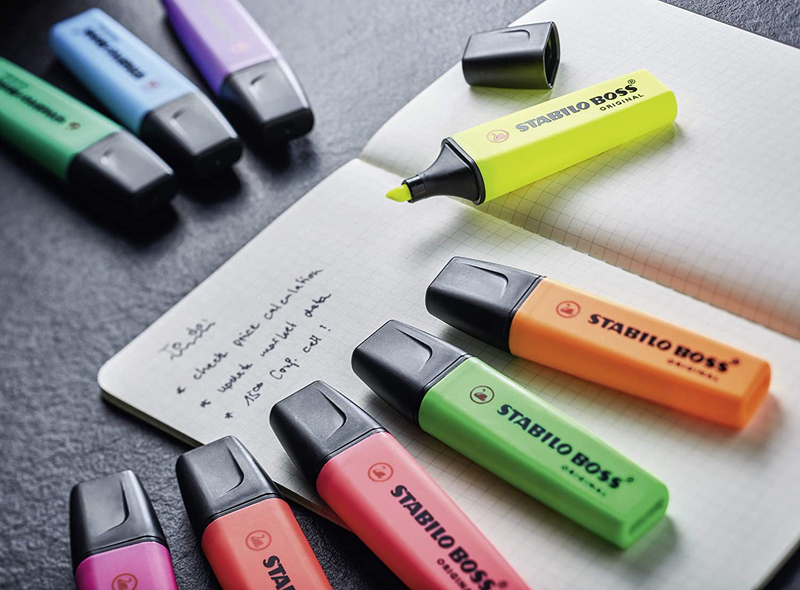ستابيلو قلم تحديد بوس 4 قطع، عدة ألوان