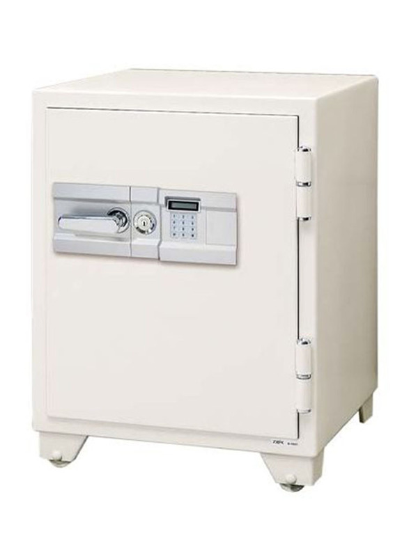 Eiko 1 Shelf 1 Drawer Fire Resistant Safe with Digital Lock and Key Lock, 700 Ekg, Light Grey