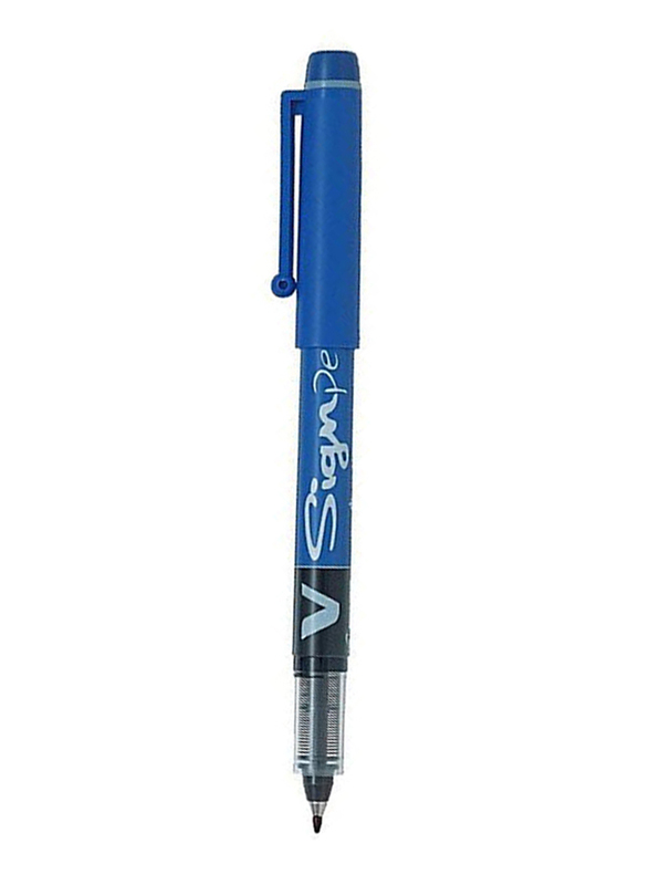 Pilot 6-Piece V Sign Felt Tipped Fineliner Liquid Ink Bold Point Pen Set, 0.6mm, Black/Blue