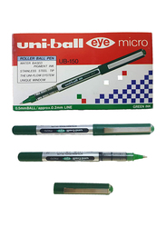 يوني بول مجموعة أقلام كروية برأس دقيق من 12 قطعة، 0.5 مم، Ub-150، أخضر