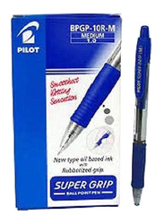 Pilot 12-Piece Super Grip BPGP-10R-Medium Ball Pen Set, 1.0mm, Blue
