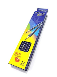Pelikan 12-Piece HB Pencils Set with Eraser and Sharpener, Black