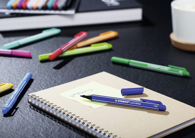 ستابيلو مجموعة أقلام كتابة برأس نايلون من 4 قطع، 0.8 مم، ألوان متنوعة