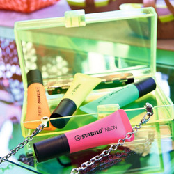 Stabilo 3-Piece Neon Highlighter Pen Set, Yellow/Green/Orange