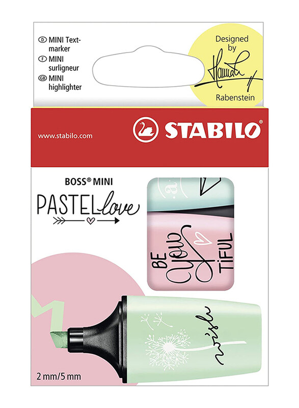 

Stabilo Boss 3-Piece Mini Pastellove Highlighter Pen Set, Assorted Colours