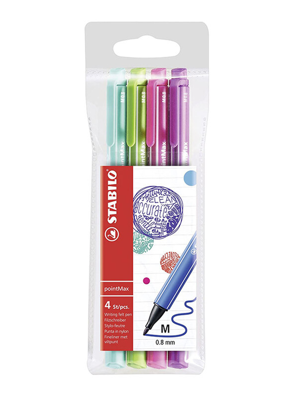 

Stabilo Nylon Tip Writing Pen Set, 4 Pieces, Assorted Color