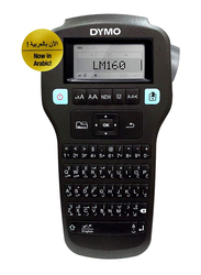 Dymo Label Maker for Home & Office with Eng/Ara Keyboard Plus, 12mm x 7Meter Tape, Black/White