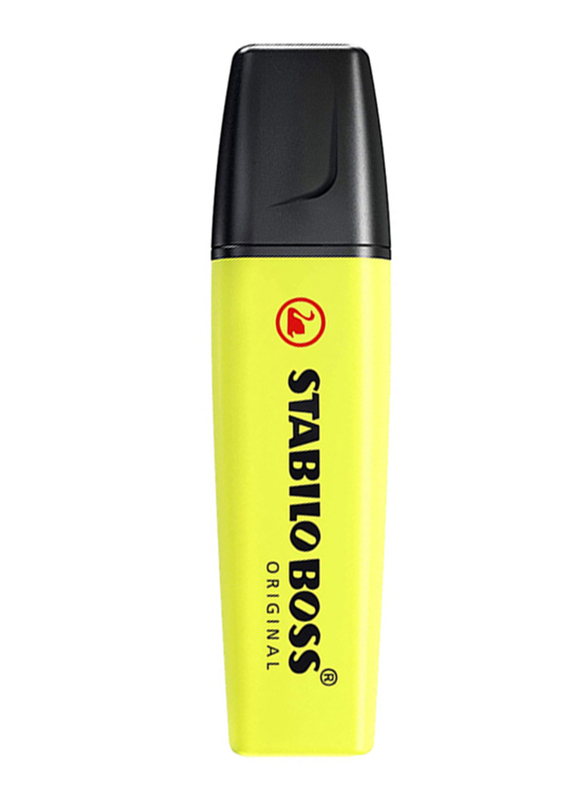 Stabilo Boss Original Fluorescent Highlighter, 2mm/5mm, Yellow