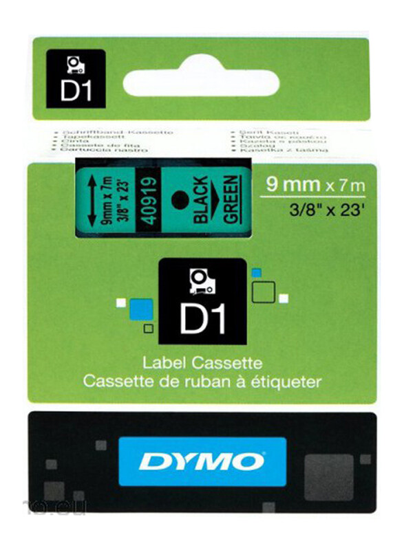 

Dymo D1 Tape, 9mm x 7m, 40919, Black/Green
