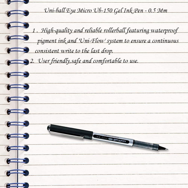 Uniball 10-Piece Eye Micro Pen Set, 0.5mm, MI-UB150-BK-10P, Black