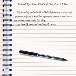 Uniball 10-Piece Eye Micro Pen Set, 0.5mm, MI-UB150-BK-10P, Black