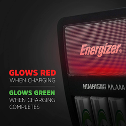 Energizer Rechargeable AA and AAA Battery Charger, Black
