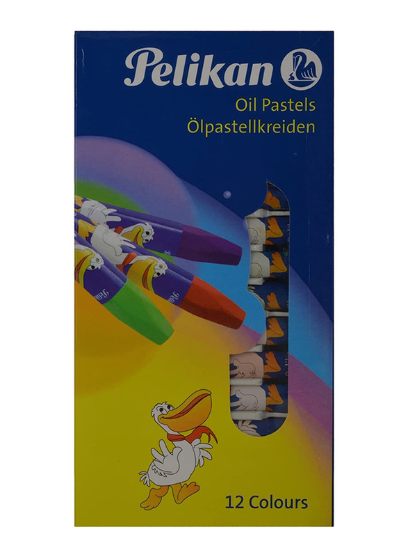 بيليكان أقلام تلوين زيت باستيل سداسية الشكل، 12 قطعة، ألوان متعددة