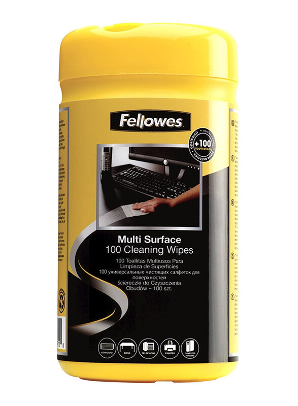 

Fellowes Performance Surface Cleaning Wipes Tub, 100 Wipes, White