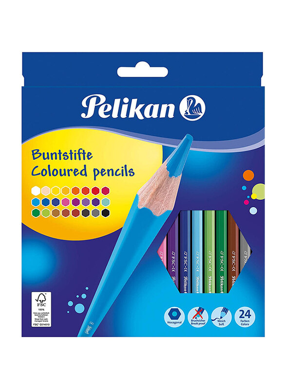 

Pelikan Hexagonal Color Pencil Set, 24 Pieces, Multicolor