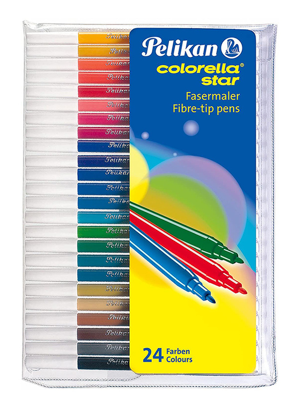 بيليكان قلم رسم كولوريلا ستار C 302 برأس من الألياف، 24 قطعة، ألوان متعددة
