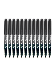 بايلوت طقم أقلام حبر سائل مكون من 12 قطعة، أسود