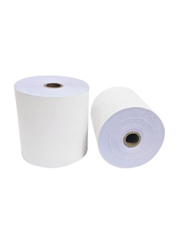 Carbonless Epos Printer Receipt Roll Paper Roll, 2Ply, 76 x 70mm, 100 Pieces, White