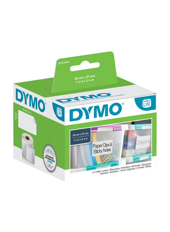 

Dymo Multipurpose Labels, 57 x 32mm, 1000 Labels/Roll, 11354, White