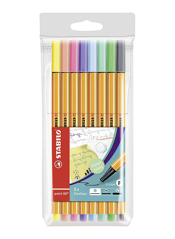 Stabilo Point 88 Mini Fineliner Pen Set, 8 Pieces, Multicolor