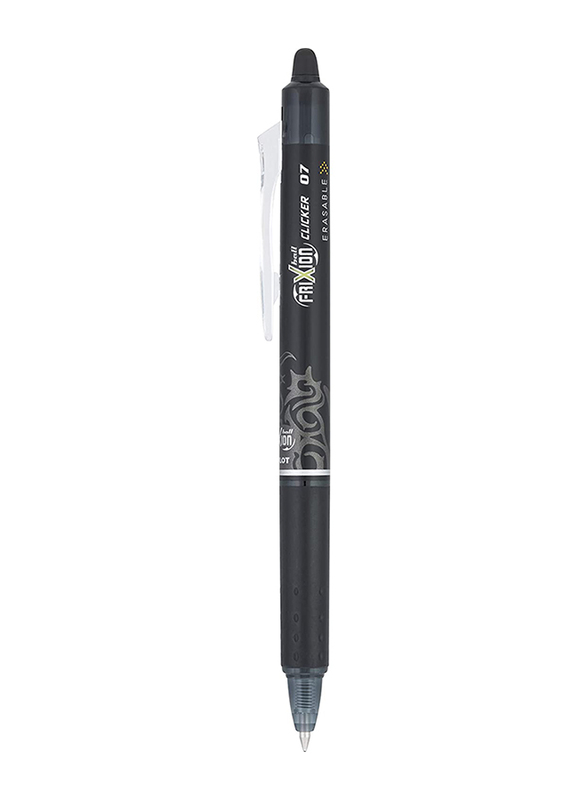 Pilot 6-Piece Frixion Clicker Retractable Erasable Gel Pens Set, Fine Point, 13601, Black