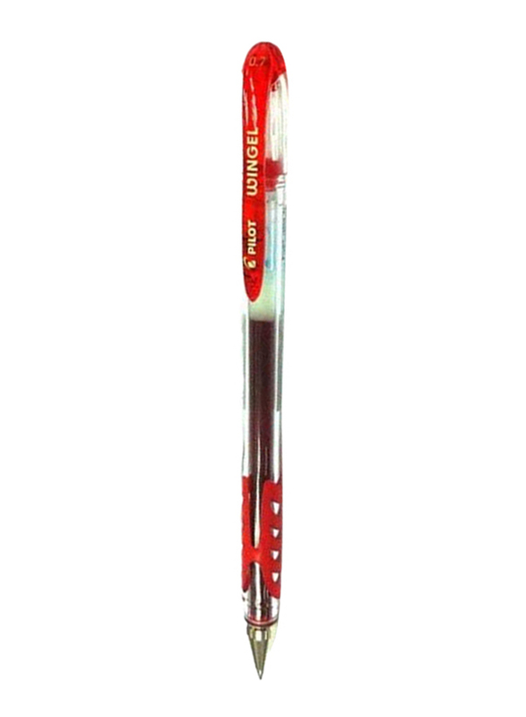 بايلوت طقم أقلام وينجل رولربال 12 قطعة، 0.7 ملم ناعم، أحمر