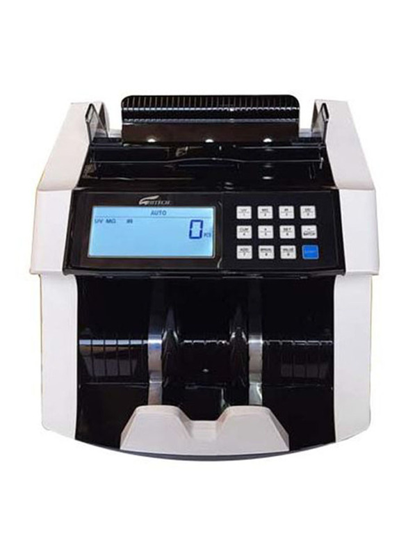 Hitech Ultravioley Magnetic Infrared Detection Dual Display Cash Counting Machine, BC5550, White/Black