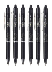 بايلوت 6 فريكسيون كليكر مجموعة أقلام كرة دوارة رفيعة قابلة للمسح من قطع، 0.7 ملم طرف نيب 0.35 ملم خط، Blrt-Fr7، أسود