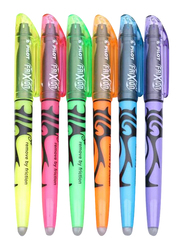 Pilot 6-Piece Sw-fl Frixion Pastel Color Fluorescent Erasable Highlighter Marker Pen, Multicolor