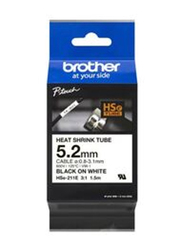 Brother HSE-211e Heat Shrink Tube, 5.2mm, Black/White