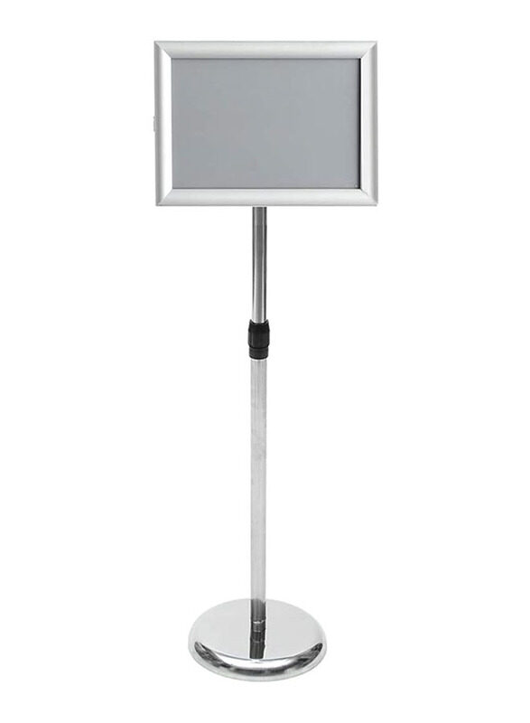 

GD Adjustable A4 Metal Display Pedestal Sign Floor Holder Stand Poster, Silver HQ