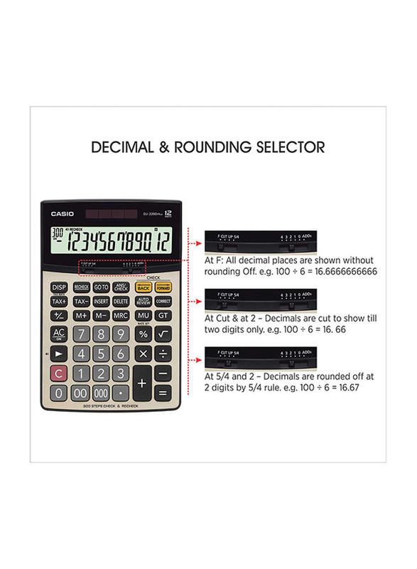 Casio Plus Financial Calculator Calculator, DJ-220D, Silver/Black