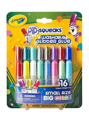 Crayola Pip-Squeaks Washable Glitter Glue, 16 Pieces, Multicolour