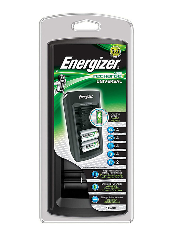 

Energizer NiMH AA/AAA/C/D/9V Battery Charger, Black