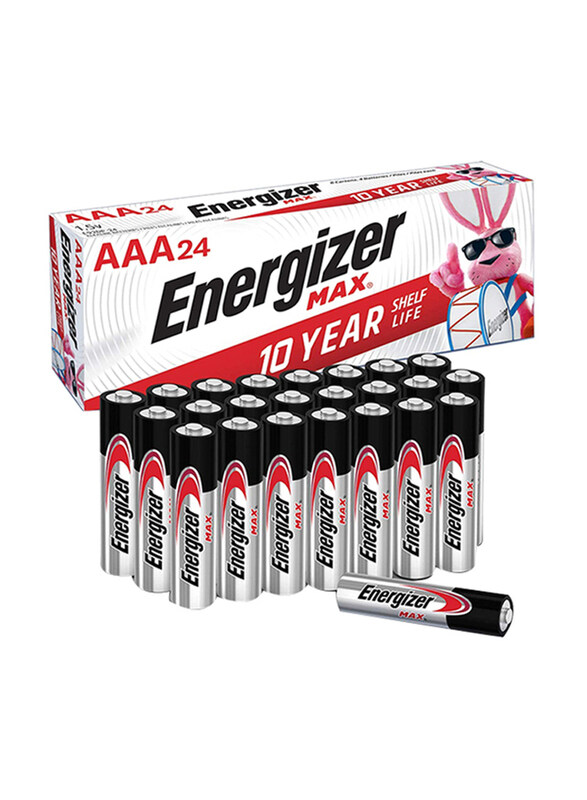 

Energizer Triple AAA Max Alkaline Batteries, 24 Pieces, Black/Silver