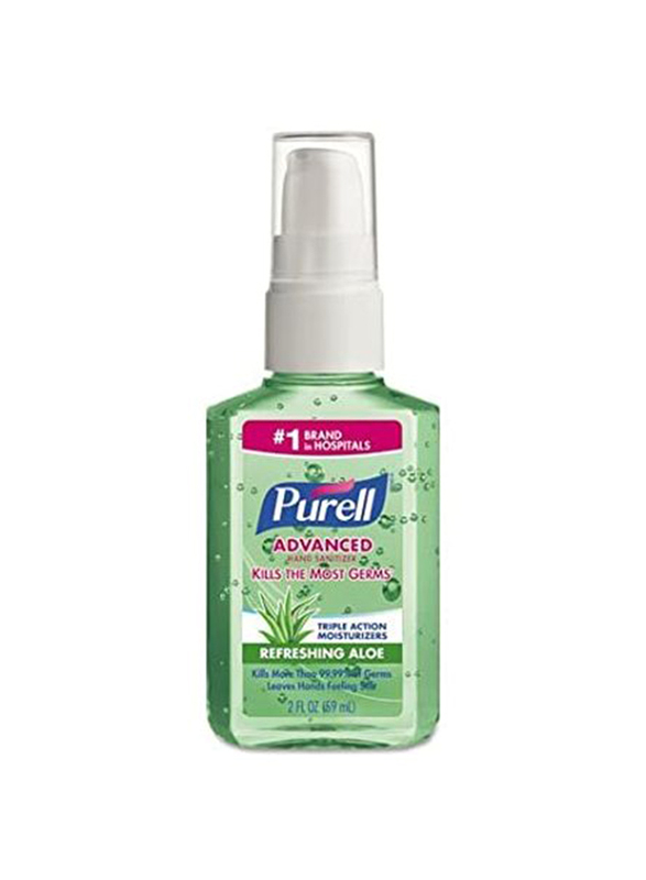 Purell Advanced Hand Sanitizer Bottle Pump with Aloe, 3051-24, Green, 12 x 60ml