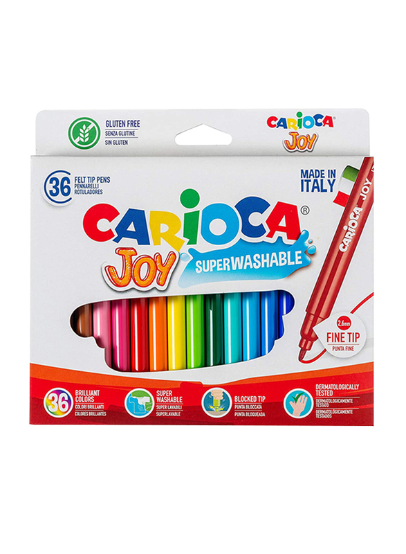 Carioca Joy Superwashable Felt Tip Pen Set, 36 Pieces, Multicolour