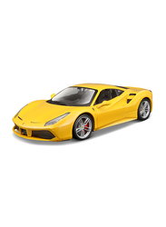 فيراري 488 GTB ريس آند بلاي دييكاست موديل ، 1:24 مقياس ، أصفر ، الأعمار 1+