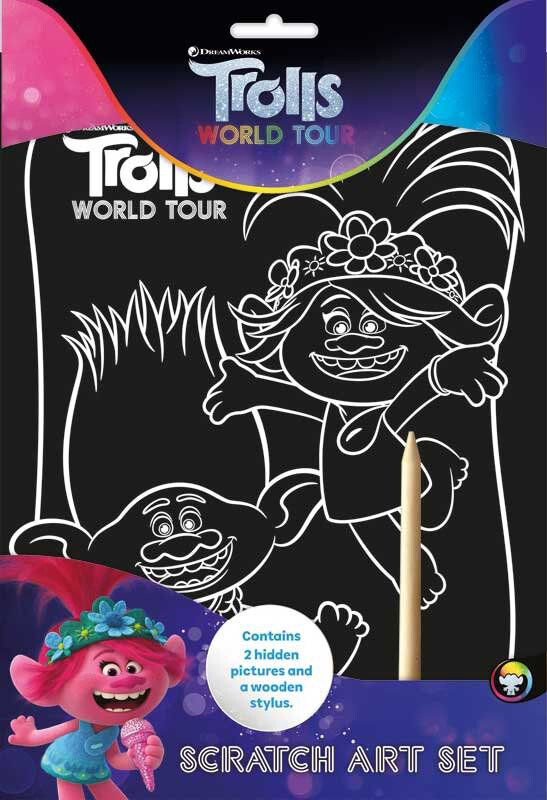 

Trolls World Tour Scratch Art Set, Hardcover Book, By: Alligator