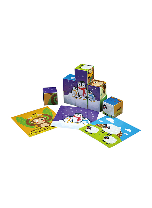 Little Hero 9-Piece 6 Graphics Senses Cube Puzzle, Multicolour