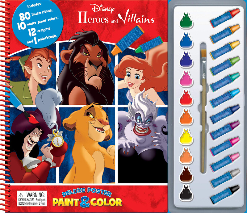 

Disney Heroes & Villains Deluxe Poster Paint & Color, Board Book, By: Phidal Publishing Inc.
