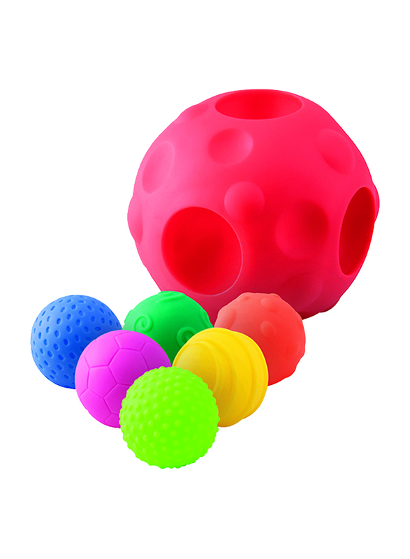 Little Hero 7-Piece Rubber Balls Colored Shape Sorter, Multicolour